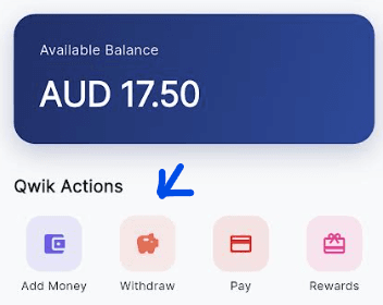 Withdraw menu option